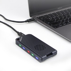 위즈플랫 썬더볼트 3 / 4 USB4 USB3.2 USB-C RGB 쿨링팬 ALL 알루미늄 외장SSD 외장하드 케이스 TUB5000 PRO, 1개