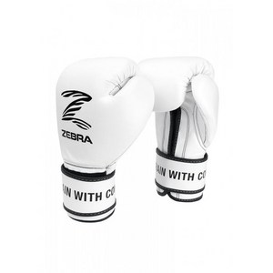 지브라 복싱 글러브 - [ZPRG02] ZEBRA PRO Signatue Hook & Loop Taining Gloves White /권투 킥복싱 무에타이 MMA 종합격투기, 1개