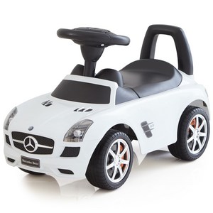 펀엔베이비 벤츠 SLS AMG 무소음 붕붕카, 화이트, 1개