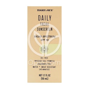 트레이더조 데일리 페이셜 선스크린 선크림 썬그림 SPF 40 50ml Tade Joes, 1개