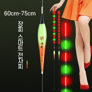 60cm-75cm 장찌 변색 스마트 전자찌 장대 낚시 야광 민물, 2개, L-08 5.0g 60cm