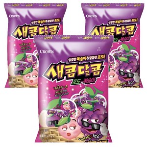 크라운 새콤달콤 포도 복숭아, 200g, 3개