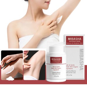 MIBASHA [빠른배송] 바디 브라이트닝 크림 비밀 구역 & 민감한 부위 표백 목 겨드랑이 팔꿈치 허벅지 무릎 멜라닌 제거 크림, 2개, 50g