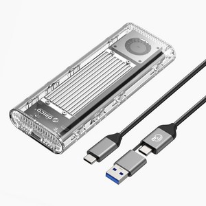 오리코 USB 4.0 (40Gbps) M.2 NVMe 방열팬 외장 SSD 케이스 TCM2-U4, 실버, 1개