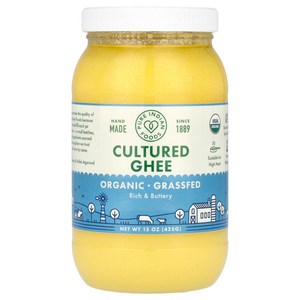 퓨어인디안푸드 발효 기(Cultued Ghee) 방목 & 유기농 15 oz (425 g), 425g, 1개