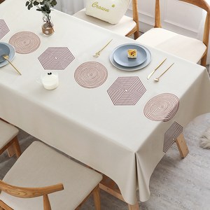 식탁보 방수 북유럽 심플 가정용 테이블보 식탁커버 슬림소녀 Tablecloth, 베이지, 140*220cm