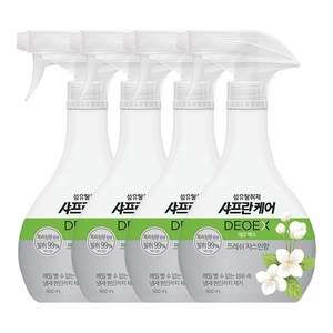 엘지생활건강 샤프란케어 바이럭스 섬유탈취제 프레쉬자스민향 500ml / 탈취스프레이, 4개