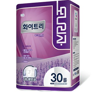 모나리자 화이트트리 머스크 라벤더향 천연펄프 3겹 고급롤화장지, 25m, 30개입, 1개