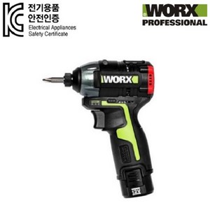 WORX 웍스 충전 임팩드라이버 WU132 (12V/2.0AH BL) 배터리2 세트, 1개