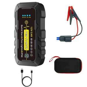 룩티 긴급시동 파워뱅크 점프스타터 자동차 오토바이 보조배터리 12V, 1개, 10000mAh