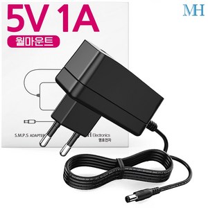 명호전자 5V 아답터 1A 2A 3A 4A 5A 6A 직류전원장치 DC 5V어댑터, MH01_5V 1A 벽걸이형, 1개