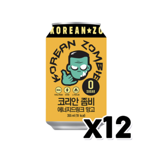 코리안 좀비 에너지드링크 망고, 355ml, 12개