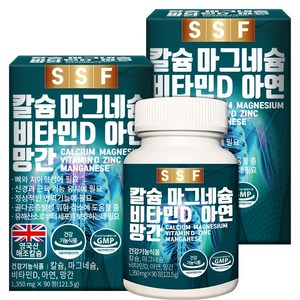 순수식품 칼슘 마그네슘 비타민D 아연 1350mg, 90정, 2개