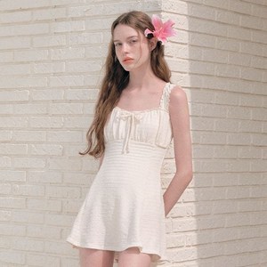 로라로라 LACE RIBBON ONEPIECE SWIMSUIT, 아이보리