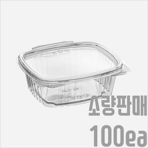 서비스팩용기 SL-L12 투명 100세트 440ml [샐러드 과일 반찬 델리 포장용기 배달용기], 분리형, 100개