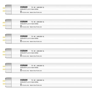 오스람 T5 형광등 HE 14W 830 전구색 SL, 6개