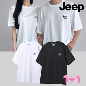 [2PACK/AS가능] 지프 JEEP 반팔 티셔츠 남녀공용 반팔티 오버핏 레이어드 커플