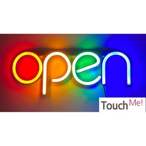 TM 오픈 광고 공인중계소 식당 카페 LED 네온 사인 open 영업 홍보 표시등, 오픈사인등