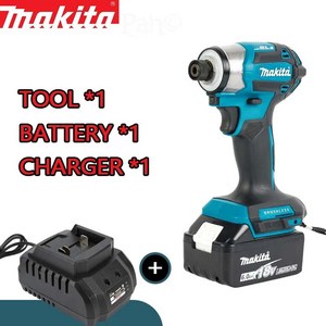 Makita 충전식 전동 스크루 드라이버 DTD173 자동 수리 임팩트 나사 배치, 3) 1Battey 1chage - 미국, 1개