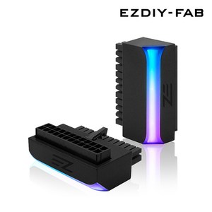 EZDIY-FAB 메인보드 전원 ATX 24핀 90도 어댑터 5V ARGB - 블랙, 1개