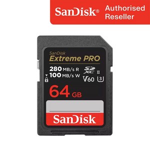 샌디스크 Exteme PRO SD Cad (V60 USH-II U3 280MB/s) 64GB ENL, 1개