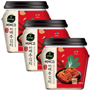 비비고썰은배추김치500G(용기) 냉장, 500g, 3개