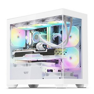 다크플래쉬 dakFlash DS900M RGB 강화유리 미니타워 컴퓨터 PC 케이스 (화이트), 1개