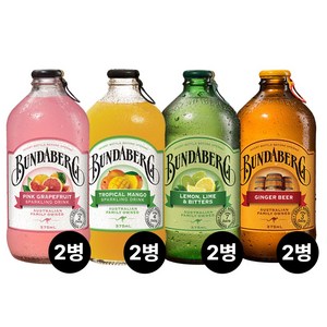 분다버그 핑크자몽+레몬라임+망고+진저비어 혼합믹스375ml 4종, 8개, 375ml