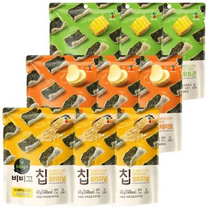 김부각 스낵 Cj 비비고 칩 3종세트(오리지널 포테이토 스위트콘)40g 각3개씩 총9개, 40g, 3세트