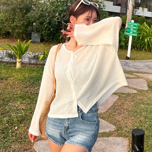 [44~77] 비키비키 시에나 가디건 커버업 비치 크롭 여름 여성 여자 긴팔 시스루 비치웨어 비치상의