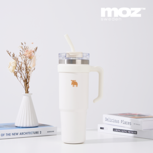 MOZ 스웨덴 316 스텐 1L 대용량 보온보냉 손잡이 텀블러 보온병, 1개, 1000ml, 크림스노우