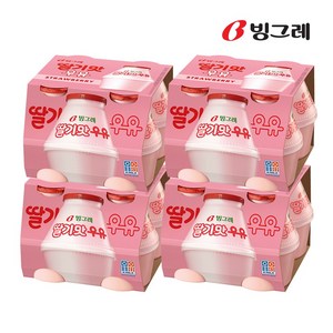 빙그레 딸기우유 240ml 단지우유, 16개