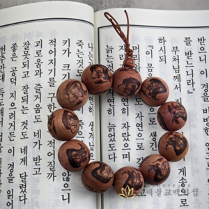 향나무 달마 단주 - 30mm 기어봉 차사고방지 나무염주팔찌, 1개