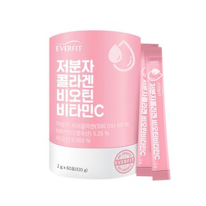 비오틴 저분자 피쉬콜라겐 1200mg 분말 가루 비오틴 비타민C 히알루론산 HACCP 스틱60포 2개월분, 1개, 120g