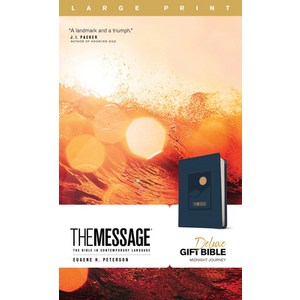 The Message Deluxe Gift Bible Lage Pint (Leathe-Look Navy): The Bible in Contempoay Language Imitation Leathe, NavPess Publishing Goup, English, 9781641582537