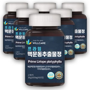 윌케어 프라임 볶은 맥문동 추출물정 국내산 HACCP 식약처인증, 6개, 60정