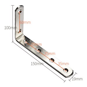 스텐L형 코너브라켓 선반조립 작업대 C 스텐L형 앵글 150x100x19, 1개