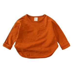 [KC인증]아동용 긴팔라운드 베이직 티셔츠