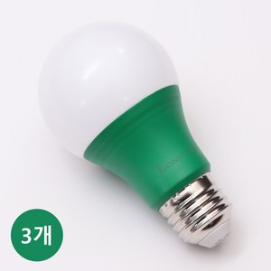 LONG 컬러 전구 8W LED e26, 3개, 녹색빛