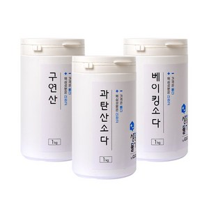 크리오 생활물가 베이킹소다+과탄산소다+구연산 1kgx3개 세트, 01_베이킹소다1kg+구연산1kg+과탄산소다1kg, 3개, 1kg