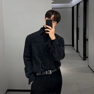 IBOY UGIRL 남성 골덴 봄 가을 루즈핏 셔츠 남방