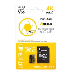 에이스원 MLC 마이크로SD 128GB 4K U3 V30 TF 액션캠 캠코더, 1개