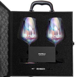 파스텔로 오로라 와인잔 2P 캐리어 포함 피크닉 캠핑, 1세트, 550ml