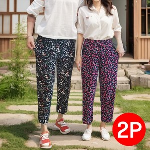 투율 엄마옷 2세대 촌탁몸빼바지 촌캉스 단체복 캠핑 작업복 바지 1p+1p