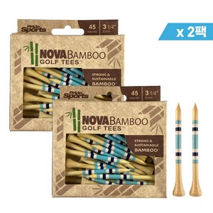 [프라이드 스포츠 정품 노바 밤부 골프티 2팩묶음] 대나무 골프티 우드티 나무티 골프티꽂이, 45개, 블루