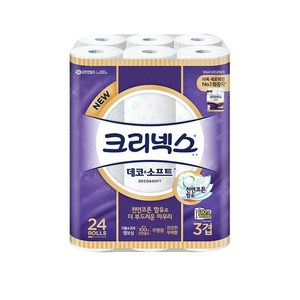 크리넥스 데코앤소프트 3겹 화장지, 35m, 24개입, 1개