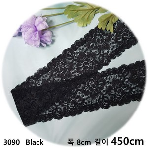 dklace 스판레이스 3090 레이스 2 color ( 8cm 1yd 기준 ), Black_5, 1개