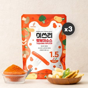 미쓰리 떡볶이 소스 1.5 단짠맛, 50g, 3개