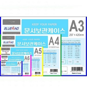 블루엔 산다케이스(자석형)A4 10장묶음, A4가로 파랑