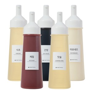 심플팩토리 흐르지 않는 원터치 소스통, 5개, 450ml